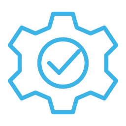 Gear with check icon for arranging ground handling services