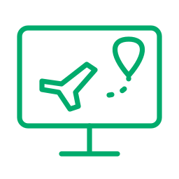 Monitor icon for flight watch tracking